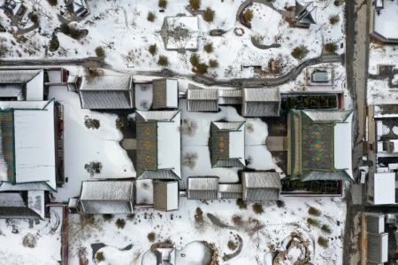 (miniature) Le site touristique de l'ancien district de Taiyuan enneigé