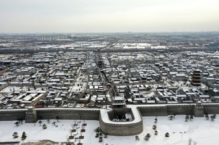 (miniature) Le site touristique de l'ancien district de Taiyuan enneigé