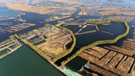 (miniature) Vue a&eacute;rienne du lac Baiyangdian dans la Nouvelle Zone de Xiong'an