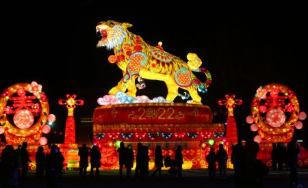 (miniature) Des personnes visitent une exposition de lanternes pour célébrer le Nouvel An lunaire chinois