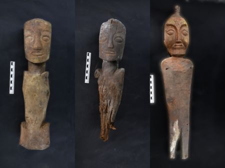 (miniature) Une photo d'archives non datée montre des figurines déterrées sur le site du tombeau de Sangmda Lungga dans le district de Zanda de la préfecture de Ngari