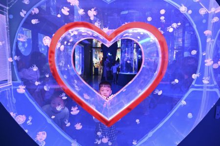 (miniature) Un enfant visite un aquarium &agrave; Fuzhou