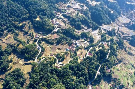 (miniature) Des champs en terrasses au bourg d'Antai du district Miao de Rongshui