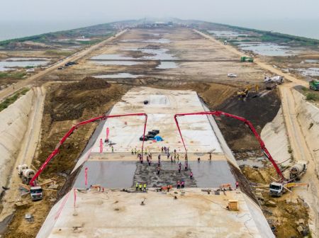 (miniature) Photo aérienne du chantier de la section de Nanquan du tunnel Taihu