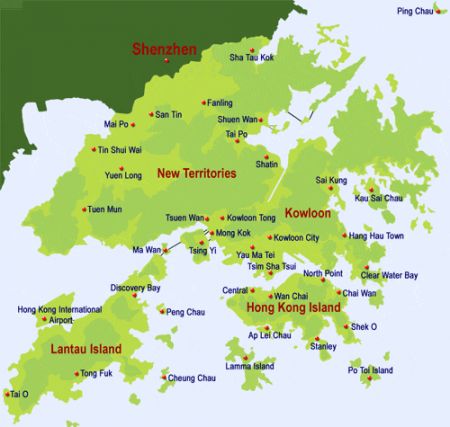 (miniature) carte de Hong Kong