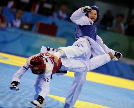 (miniature) JO / Taekwondo -49kg : la Chinoise Wu Jingyu gagne la médaille d'or