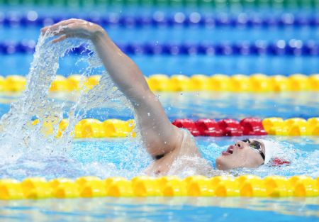(miniature) Le Chinois Wang Shun participe au préliminaire du 400m quatre nages individuel masculin de natation aux 19es Jeux asiatiques