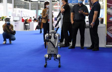(miniature) Un chien robot lors de la 24e Foire de haute technologie de Chine