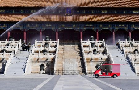 (miniature) Photo prise le 19 septembre 2022 montrant un exercice de lutte contre les incendies tenu au musée du Palais