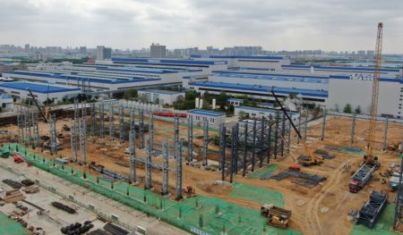 (miniature) Photo aérienne du site de construction d'un projet de transformateur électrique à Shenyang