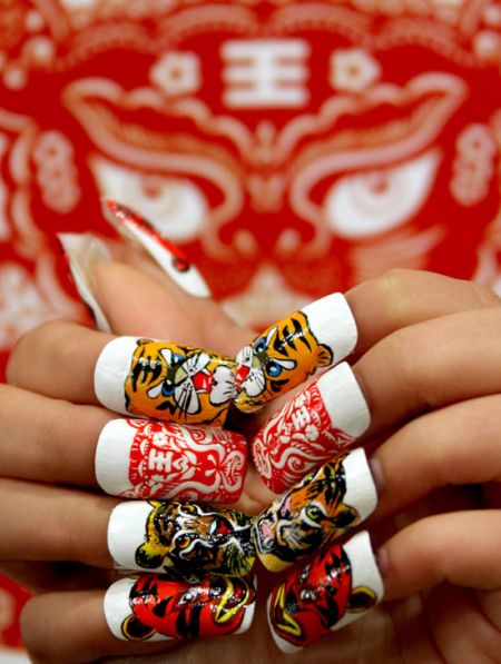 (miniature) Faux ongles à l'effigie du tigre pour le Nouvel an Chinois