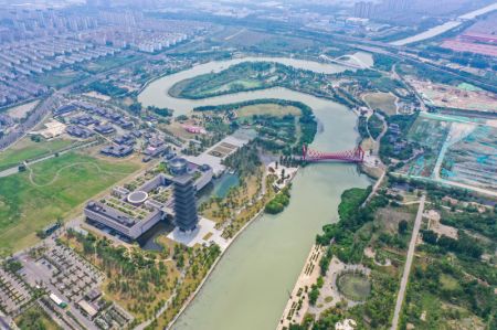 (miniature) Photo aérienne du paysage de la zone pittoresque du canal Sanwan