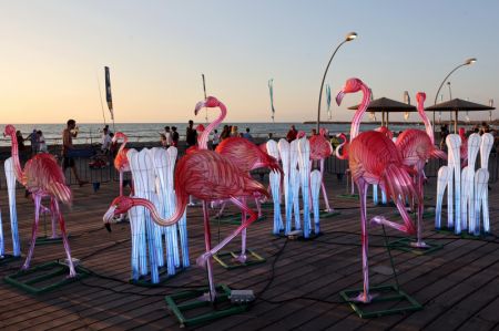 (miniature) Des gens visitent une exposition de lanternes chinoises à Tel-Aviv