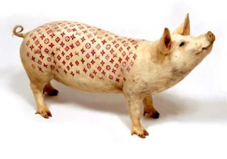 (miniature) cochon tatoué Louis Vuitton - Wim Delvoye