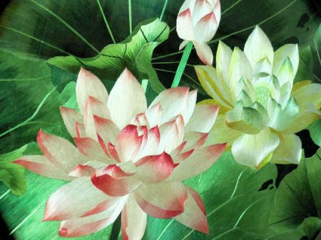 (miniature) fleur de lotus brodée
