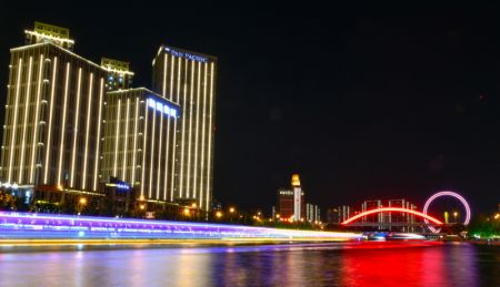 (miniature) Photo montrant le paysage nocturne de Tianjin