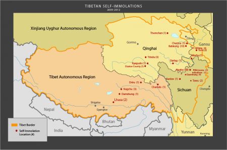 (miniature) carte des immolations de tibétains