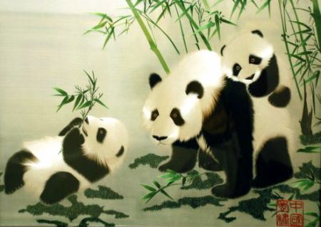(miniature) pandas brodés