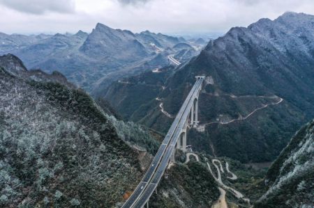 (miniature) Photo a&eacute;rienne de v&eacute;hicules circulant sur le grand pont de Ganxi