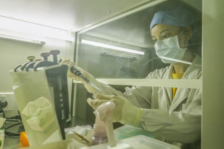 (miniature) Laboratoire d'amplification en chaîne par polymérase (ACP) à l'Hôpital Puren de Beijing