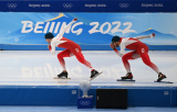 Photos Chine : entranement de patinage pour les JO d'hiver de Pkin 2022