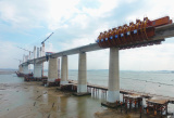 Photos Chine : le pont maritime de la baie de Meizhou en construction