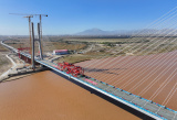 Photos Chine : chantier d'un pont sur le fleuve Jaune en Mongolie intrieure