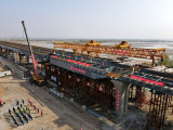 Photos Chine : chantier d'un pont sur le fleuve Jaune au Ningxia