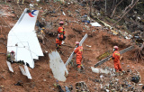 Photos Chine : le travail de secours se poursuit  la suite du crash au Guangxi