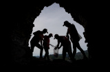 Photos Chine : ramassage des ordures sur la Grande Muraille